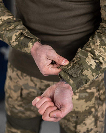 Тактическая Боевая рубашка убакс мужская с рукавами пиксель липучки под шеврон Киев - изображение 9