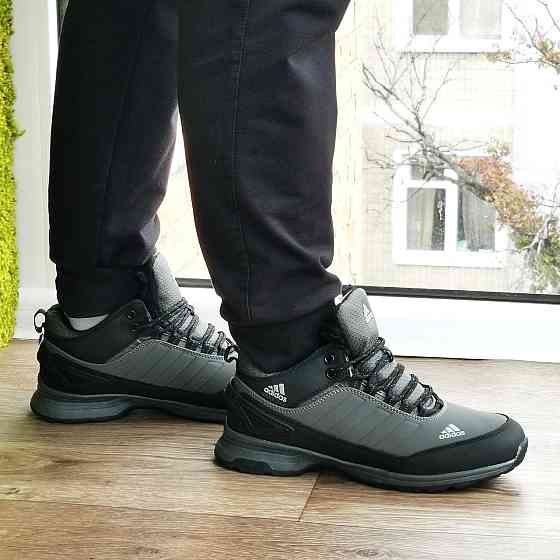 Зимние Кроссовки Adidas GORE-TEX Мужские Серые с МЕХОМ Ботинки Адидас (размеры: 42,43,44,46) ВидеоОбзор Днепр