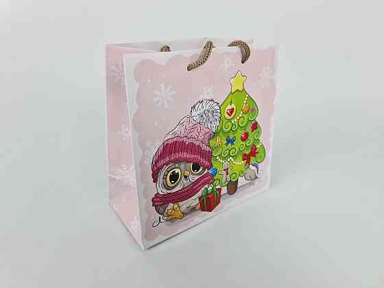 Новогодние, бумажные ,подарочные  пакеты с ручкой Чашка 16/16/8-011 (12 шт) Харьков