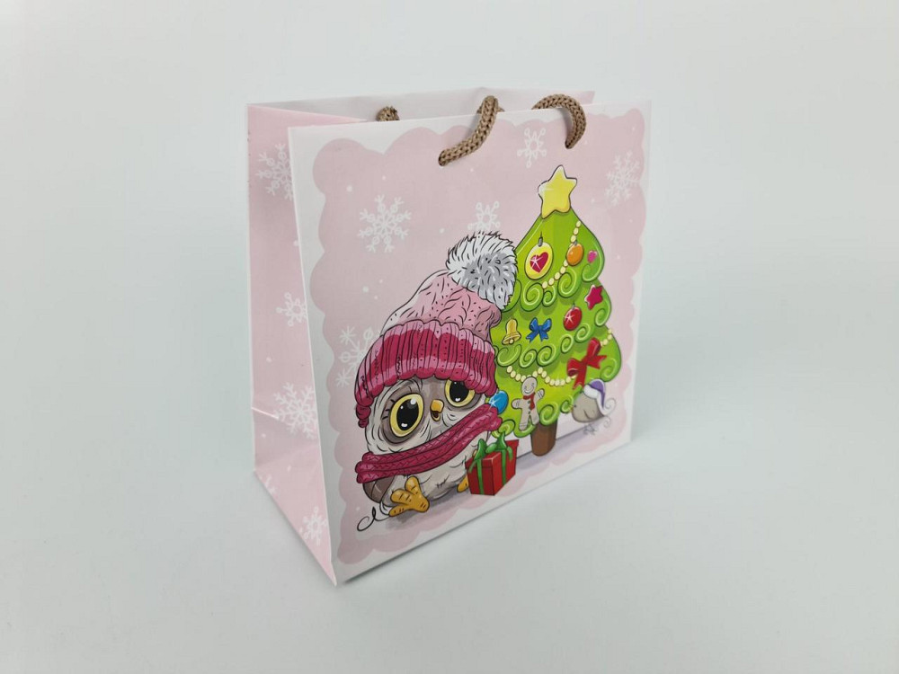 Новогодние, бумажные ,подарочные  пакеты с ручкой Чашка 16/16/8-011 (12 шт) Харьков - изображение 2