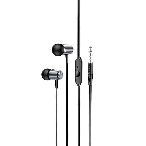 Навушники HOCO M108 Spring metal universal earphones with mic Metal Gray Киев