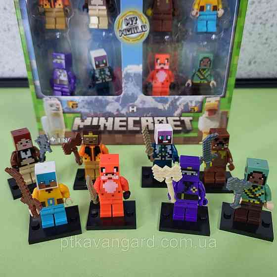 Набір фігурок Майнкрафт 8 героїв + зброя 2911-3 Хмельницький