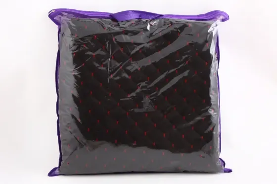 Накидка на сидушку алькантара передня Люкс чорний/червоний нитка (2 шт.) Вінниця