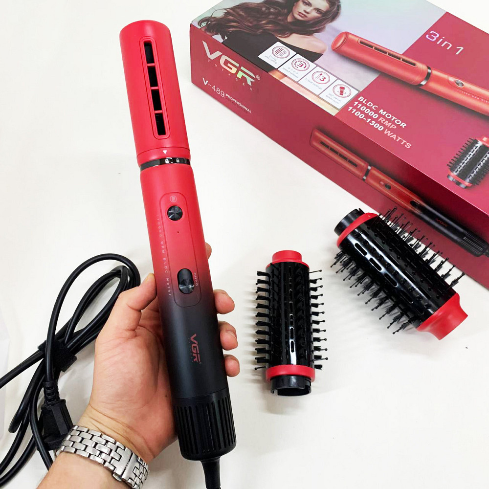 Фен-щетка для гладких волос VGR, Фен с режимом регулировки температуры, Фен для волос от сети IJ-22 Львов - изображение 9