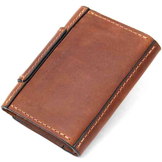 Шкіряна вінтажна візитниця Коричневий (GRANDE PELLE) Київ