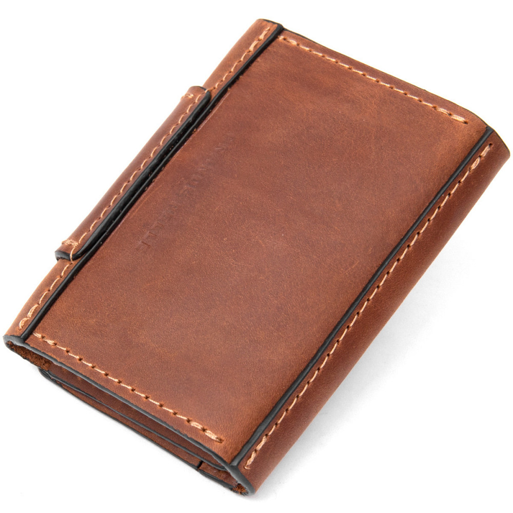 Кожаная винтажная визитница Коричневый (GRANDE PELLE) Киев - изображение 6