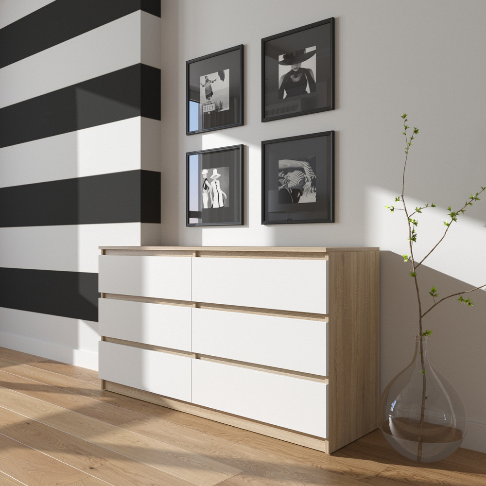 Комод VAYS R-7, 6 шухляд без ручок, ЛДСП, 140×40×75 см – для дому, офісу, вітальні, спальні Львів - фото 8