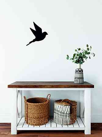 Декоративное настенное Панно «Птичка» Декор на стену(цена за 1шт) 30*27 см, Черный Киев