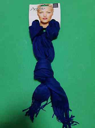 Шарф синего цвета женский - размер шарфа приблизительно 170*65см, 100% полиэстер Киев