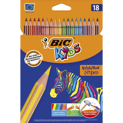 Олівці кольорові Bic Evolution Stripes 18 шт (bc950524) Вінниця - фото 1