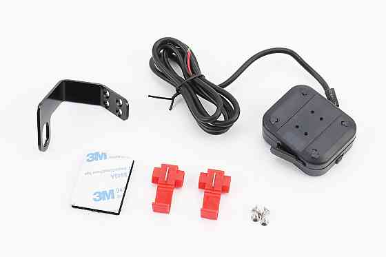 ВОЛЬТМЕТР з дисплеєм, червоний циферблат + датчик температури повітря + кріплення (універсальний, компактний) Київ