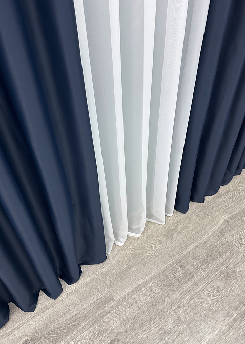 Шторна тканина блекаут, колекція "Midnight" колір темно-синій 1164ш Київ - фото 13