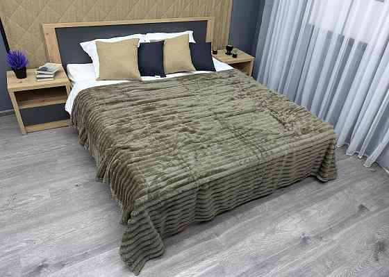 Плед-покривало смужка VIP Шарпей 200х230 см (+-10см) Болотний (87-143) Київ