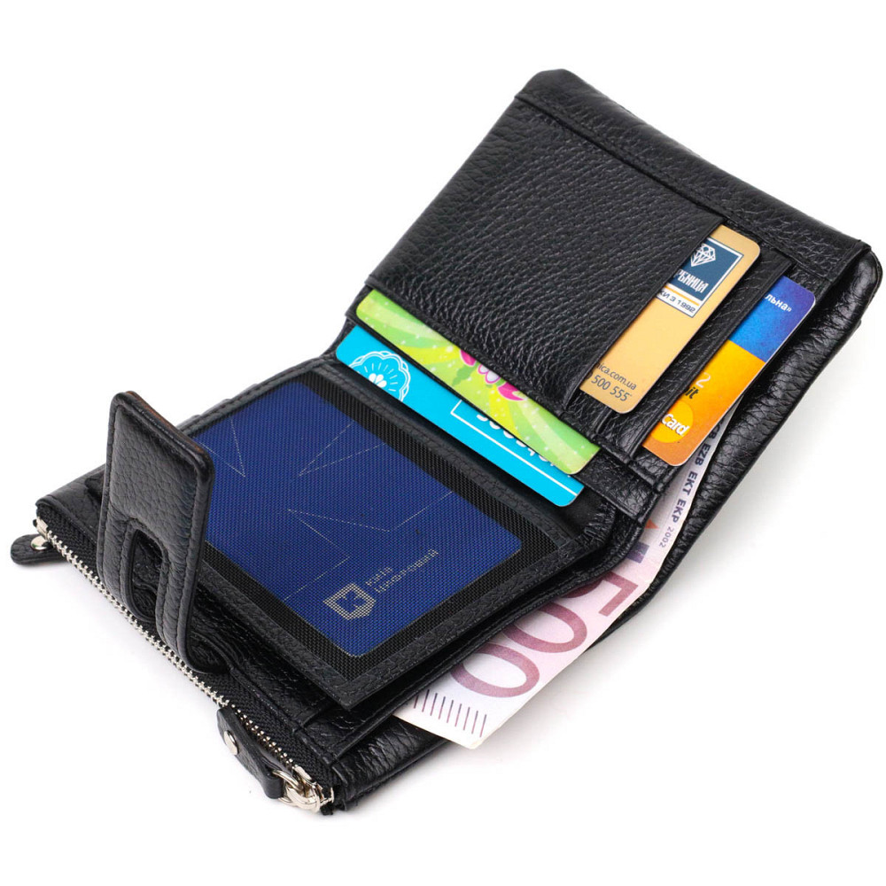 Практичный женский кошелек из натуральной кожи Tony Bellucci 22060 Черный Киев - изображение 7