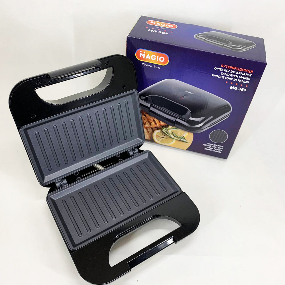 Якісна електрична бутербродниця Magio MG-369 680Вт, Гриль для м'яса універсальний HT-56 Івано-Франківськ - фото 4