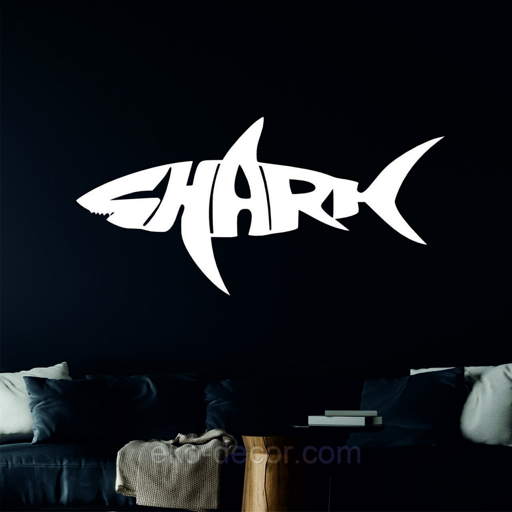 Декоративное настенное Панно «Shark» Декор на стену 70*34 см, Белый Киев - изображение 3