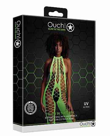 Бодістокінг - Ouch! Bodystocking With Halterneck Green, XS/XL Sex Aura Київ
