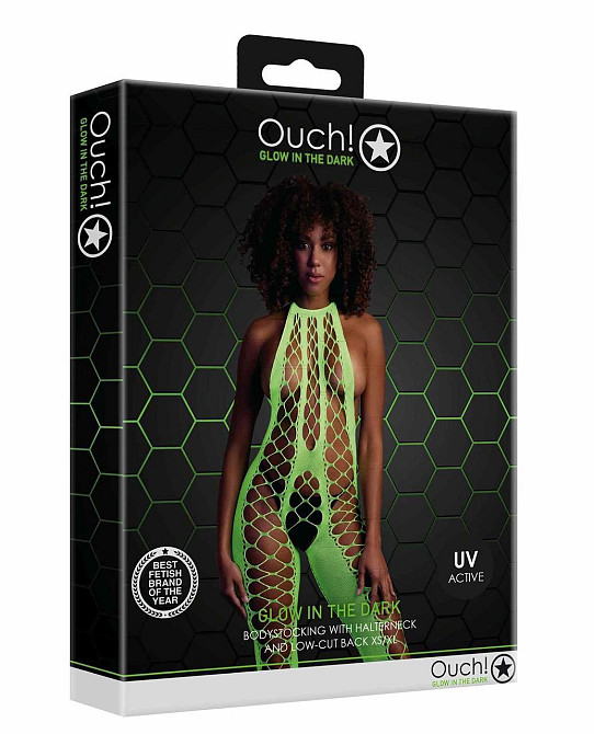 Бодістокінг - Ouch! Bodystocking With Halterneck Green, XS/XL Sex Aura Київ - фото 3