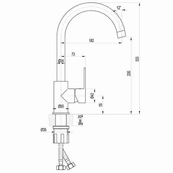 Змішувач для кухні TOPAZ CORSICA TC TC 8809-H48-BL Луцк