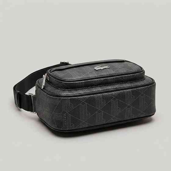 Чоловіча брендова сумка, борсетка на плече Лакоста, Lacoste (3651) black Київ