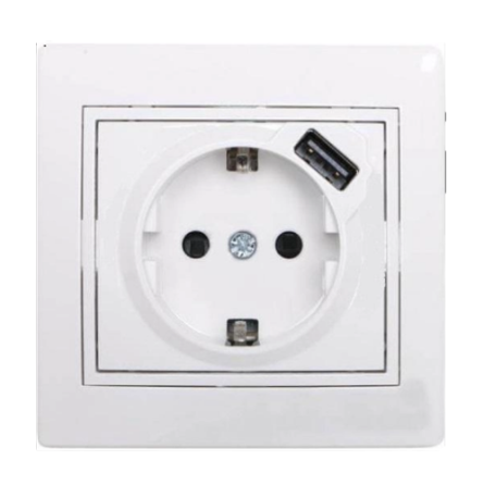 MIRA білий Розетка внутрішня +USB із заземленням Лезард Житомир
