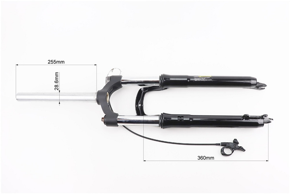 Вилка 26" амортизаційна, без різьби 1-1/8" (28,6мм), шток 255мм, з ходом 100мм, Disk-brake, пружинно-оливна, виносний Lockout, чорна N780 Київ - фото 4