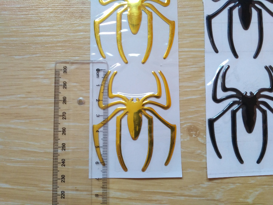 Наклейка на авто Паук пара выпуклая Золото, Чёрный Киев - изображение 4