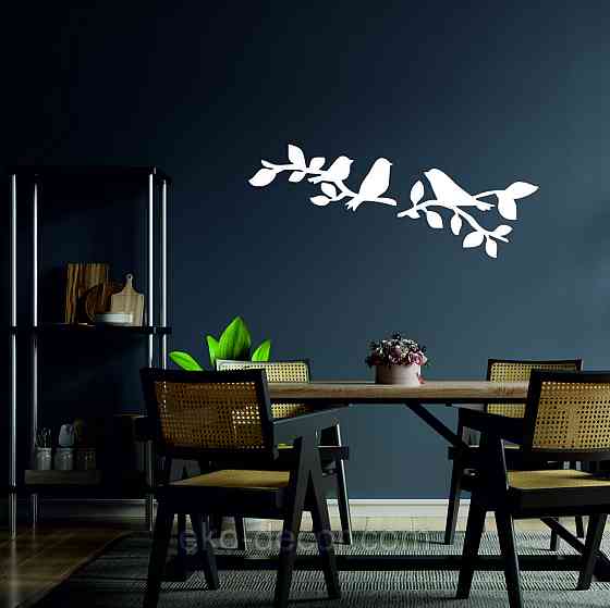 Декоративне настінне Панно  «Птахи» , Декор на стіну 50*20 см, Білий Київ