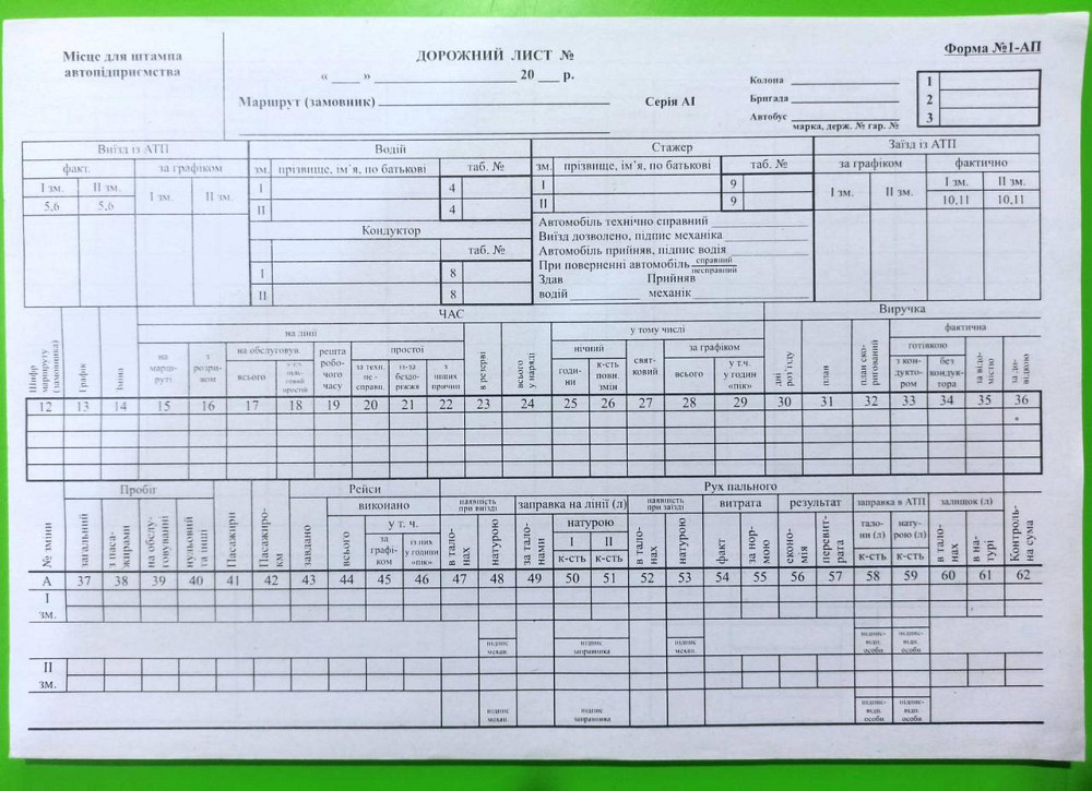Бланк "Дорожній лист без номера" A4 газет 100арк, шт Київ - фото 1