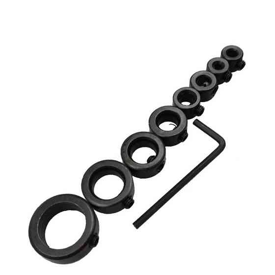 Обмежувачі глибини свердління для свердел 8 шт 3-16 мм, регульовані стопорні кільця для точного занурення Київ