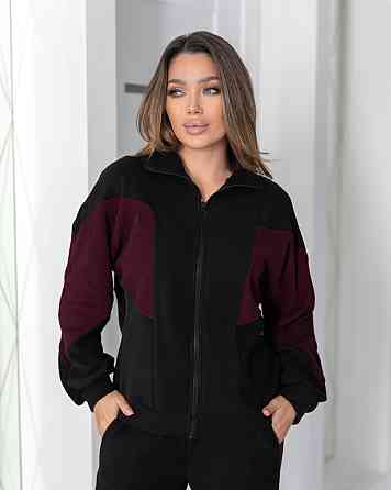 Спортивний флісовий костюм "Connect" | Норма та батал Чорний + максала, 54-56 Київ