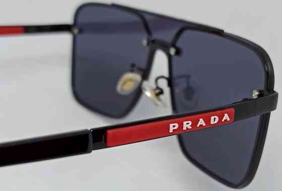 Брендові окуляри маска чорні однотонні з червоними вставками. Київ