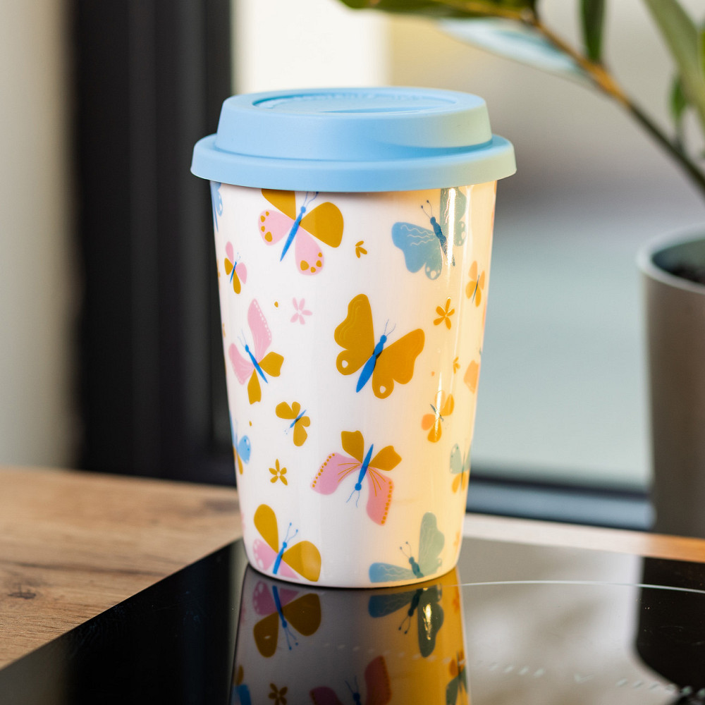 Фарфоровий стакан з силіконовою кришкою 420 мл Білий Київ - фото 5