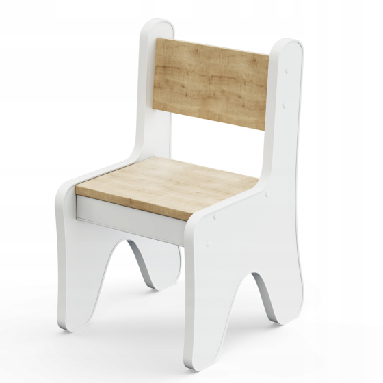 Стільчик в дитячу кімнату 55×37×33 дитячий зручний стілець для ігор, білий з деревом Київ