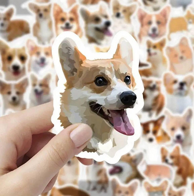 Набор наклеек Корги – 60 штук милых стикеров с собаками Киев - изображение 2