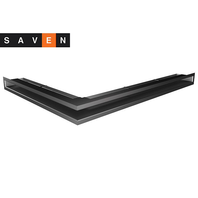 Вентиляційна решітка для каміна кутова права SAVEN Loft Angle 60х800х600 графітова Львів - фото 1