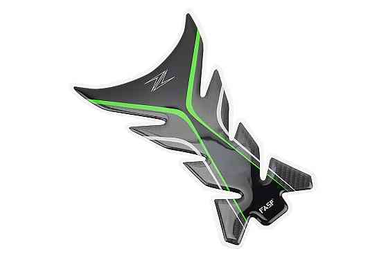 Наклейка захисна на бак паливний "KAWASAKI", чорний карбон TQ-007 Бершадь