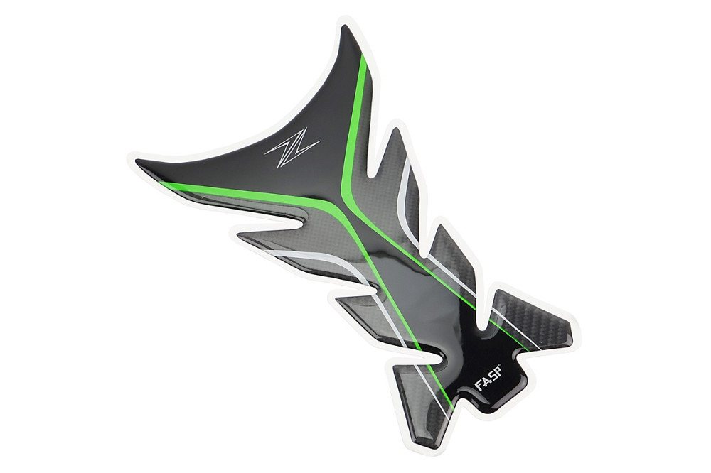 Наклейка захисна на бак паливний "KAWASAKI", чорний карбон TQ-007 Бершадь - изображение 1