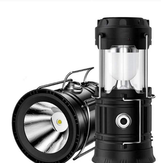 Яркий светодиодный кемпинговий LED фонарь с солнечной батареей и power bank на аккумуляторе Киев - изображение 1