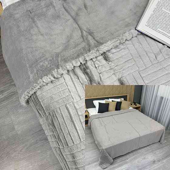 Плед-покривало Преміум 220х240 см (+-5см) Світло-сірий (87-224) Київ