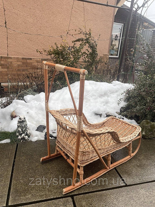 Санки  из лозы плетеные  с ручкой Киев - изображение 8