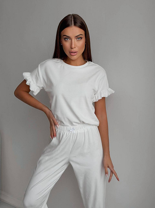 Жіноча стильна домашня велюрова піжама Одеса - фото 4