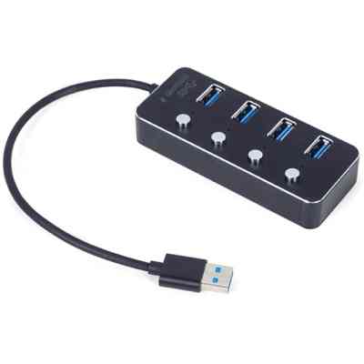 Концентратор Gembird USB 3.0 4 ports switch black (UHB-U3P4P-01) Вінниця