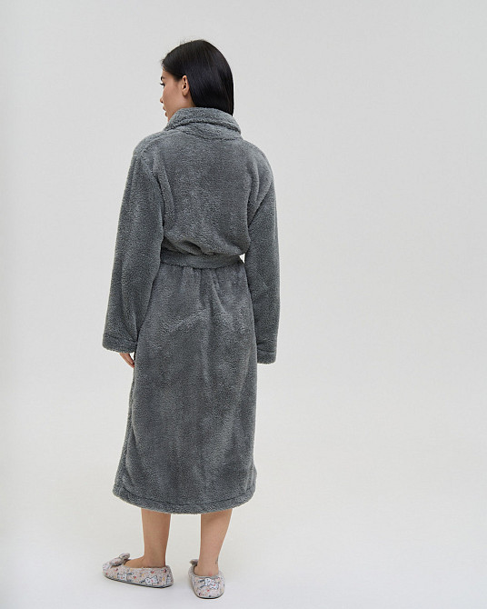 Теплий однотонний жіночий халат Nicoletta Queen — Велюрсофт 94118 M Київ - фото 2