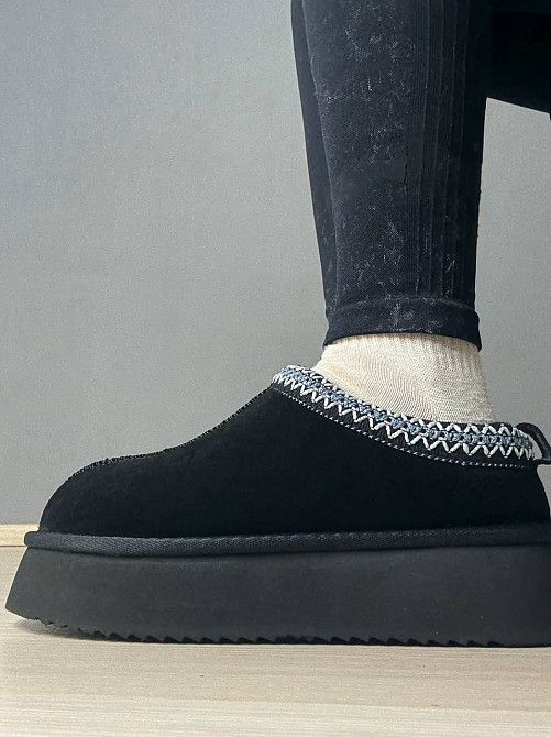 Уггі жіночі Itts 1702-1 капці на платформі замшеві з вишивкою чорні, 37, 23,5 см Київ - фото 5