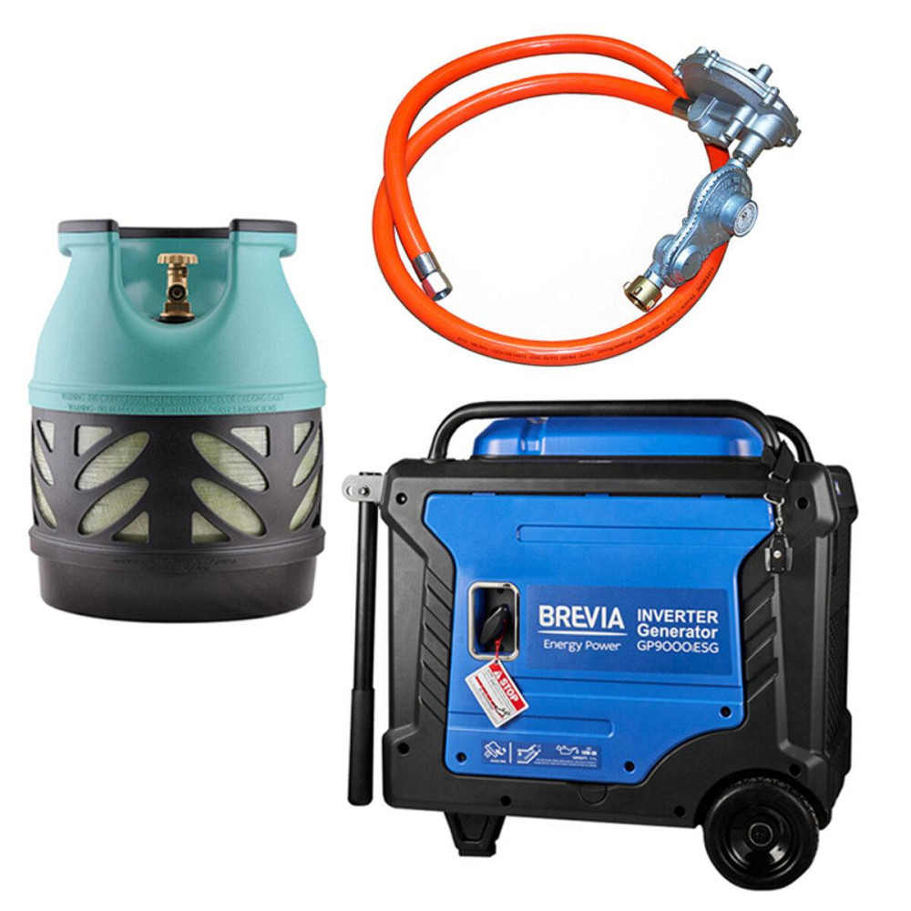 Комплект генератор инверторный газобензиновый Brevia 8,0 кВт (ном 7,5 кВт) с электростартером + газовый баллон Киев - изображение 1