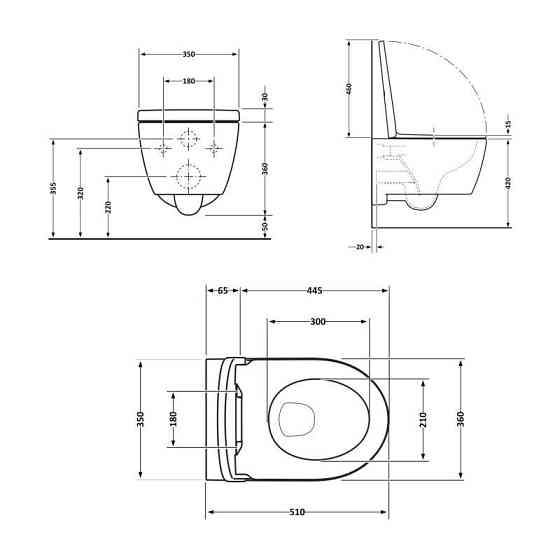 Унитаз подвесной Qtap Scorpio ML Ultra Quiet 520×365×365 мм, с сиденьем Soft-close MagLock, White QTSCOML26W49624 Киев
