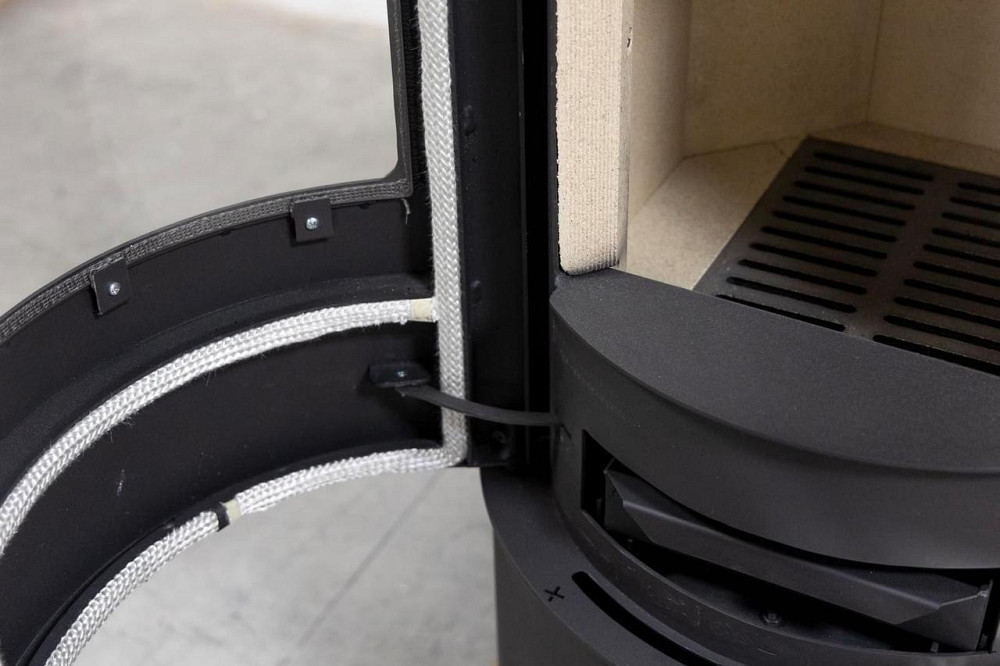 Печь-камин на дровах Hosseven Oscar 9,6 кВт стальная буржуйка с шамотной топкой панорамное стекло верхний дымоход Тернополь - изображение 5