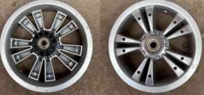 Диск для дитячих колясок 10 A . срібло, 5 променів подвійних з підшипником dia втулки 10mm Мукачево