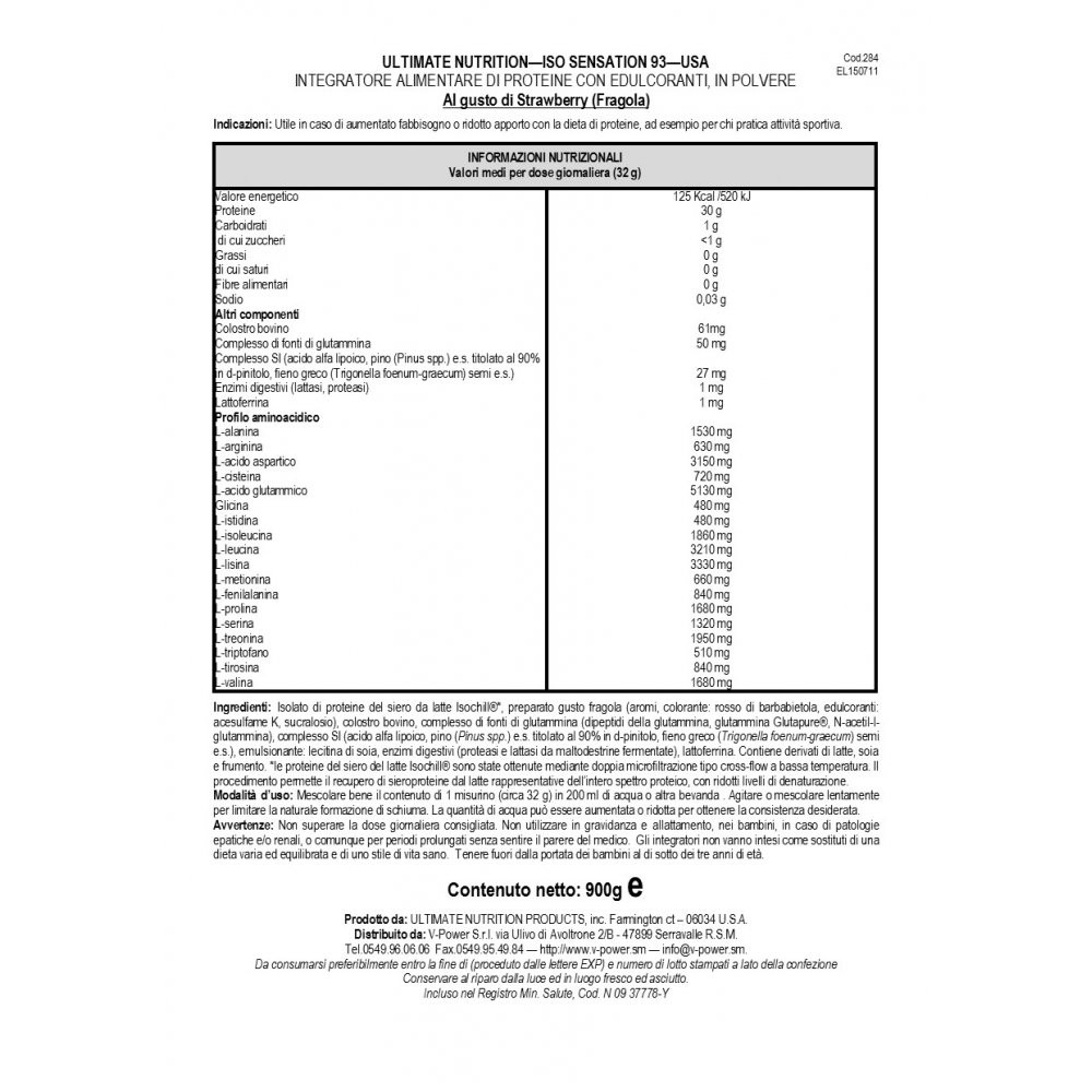 Протеїн Ultimate Nutrition Iso Sensation 908 g (Vanilla Bean) Луцьк - фото 2